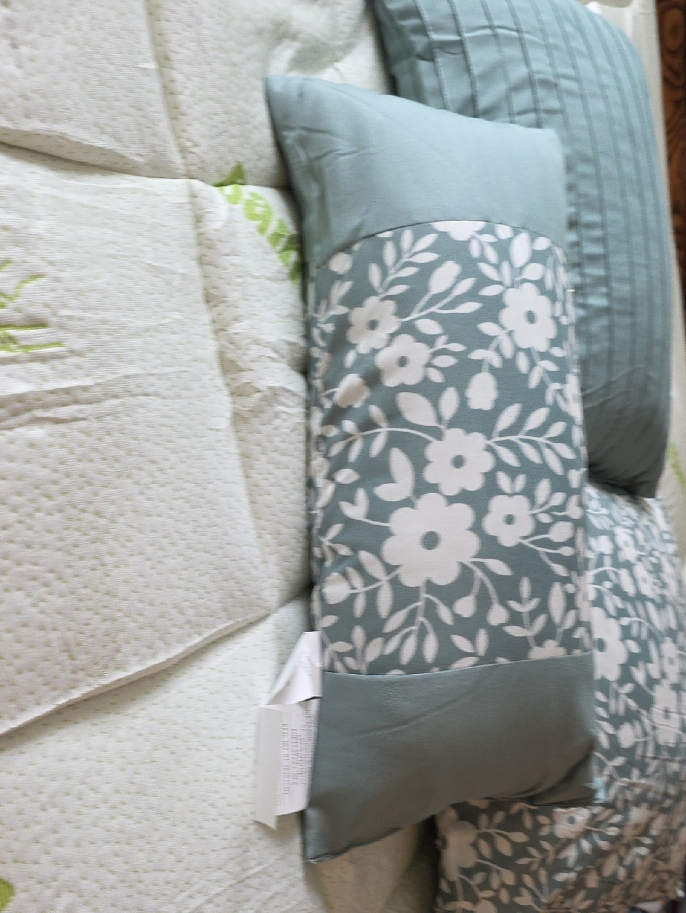 Sage Green Floral Decorative Pillow - Home Bedding...three Small Pillows
